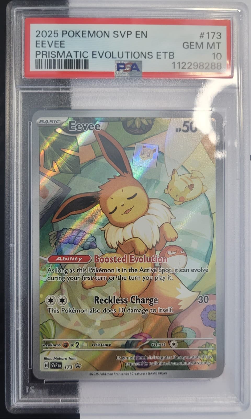 2025 Pokémon SVP Eevee #173 GEM MT 10 PSA Graded Card Prismatic Evolutions · PSA Grade 10